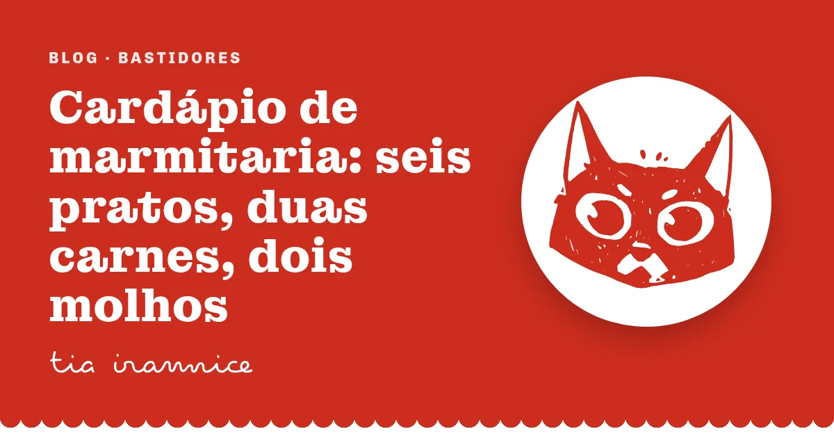 Gatinho mascote desenhado em traço vermelho, ao lado do título do post